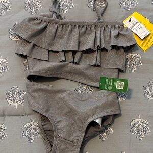 GAP Silver Ruffled Swimsuit